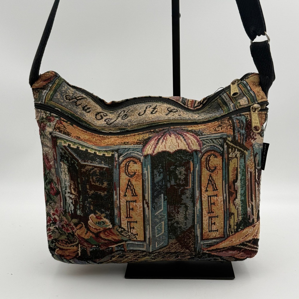 Dixie Bags Tapestry Crossbody Bag French Cafe St Louis Bistro Woven Purse Multi